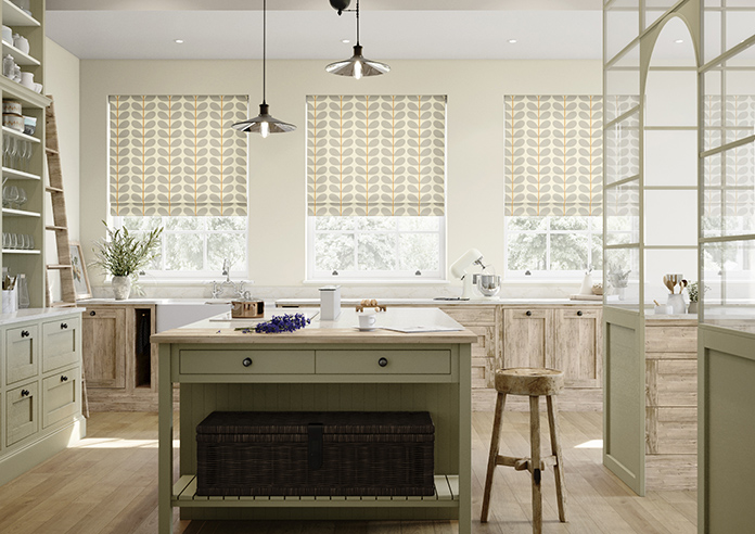 Orla Kiely Two Colour Stem, Warm Grey - Roman Blind - Image 3